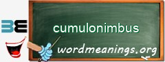 WordMeaning blackboard for cumulonimbus